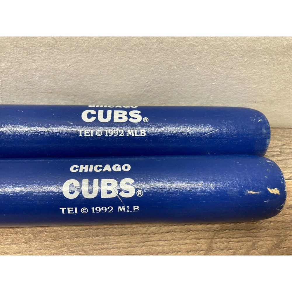 2‎ Vintage TEI Chicago Cubs MLB Major League Baseball Mini Wooden Bat 1992 Promo